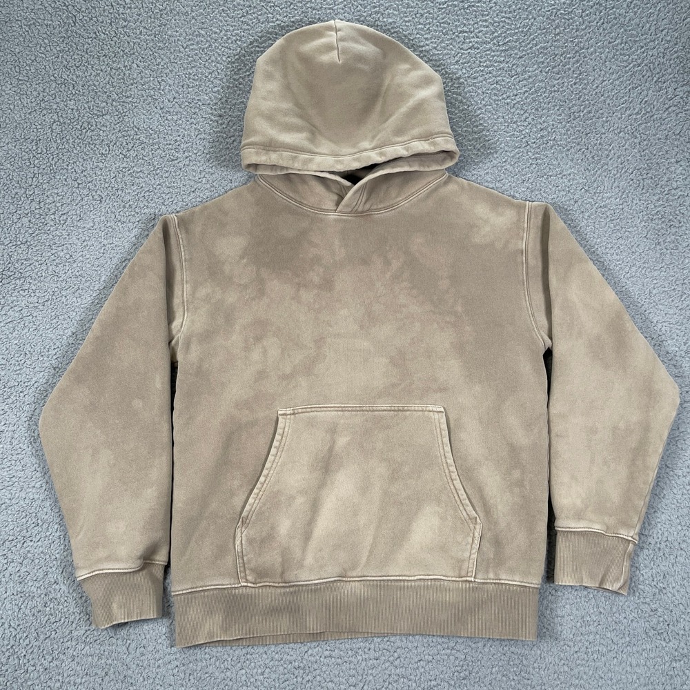 Aritzia TNA Cozy Fleece Hoodie Women S Brown Boyfriend Cut Crazy Grunge Dye Fade